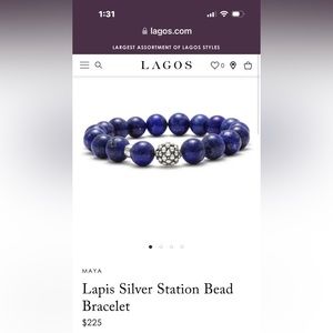 Women’s Lagos Lapis Silver Station Beaded Bracelet